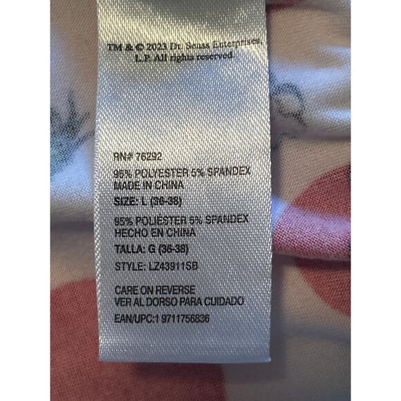 VGUC The Grinch Red Pajama Set Christmas Dr. Seuss Top L(42-44) Bottoms L(35-38) - Picture 4 of 6